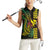 Hawaii Kakau Hammerhead Shark Women Sleeveless Polo Shirt Neon Plumeria Pattern