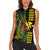 Hawaii Kakau Hammerhead Shark Women Sleeveless Polo Shirt Neon Plumeria Pattern