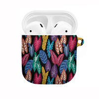 Hawaii Colorful Tropical Leaves AirPods Case LT01 Black - Polynesian Pride