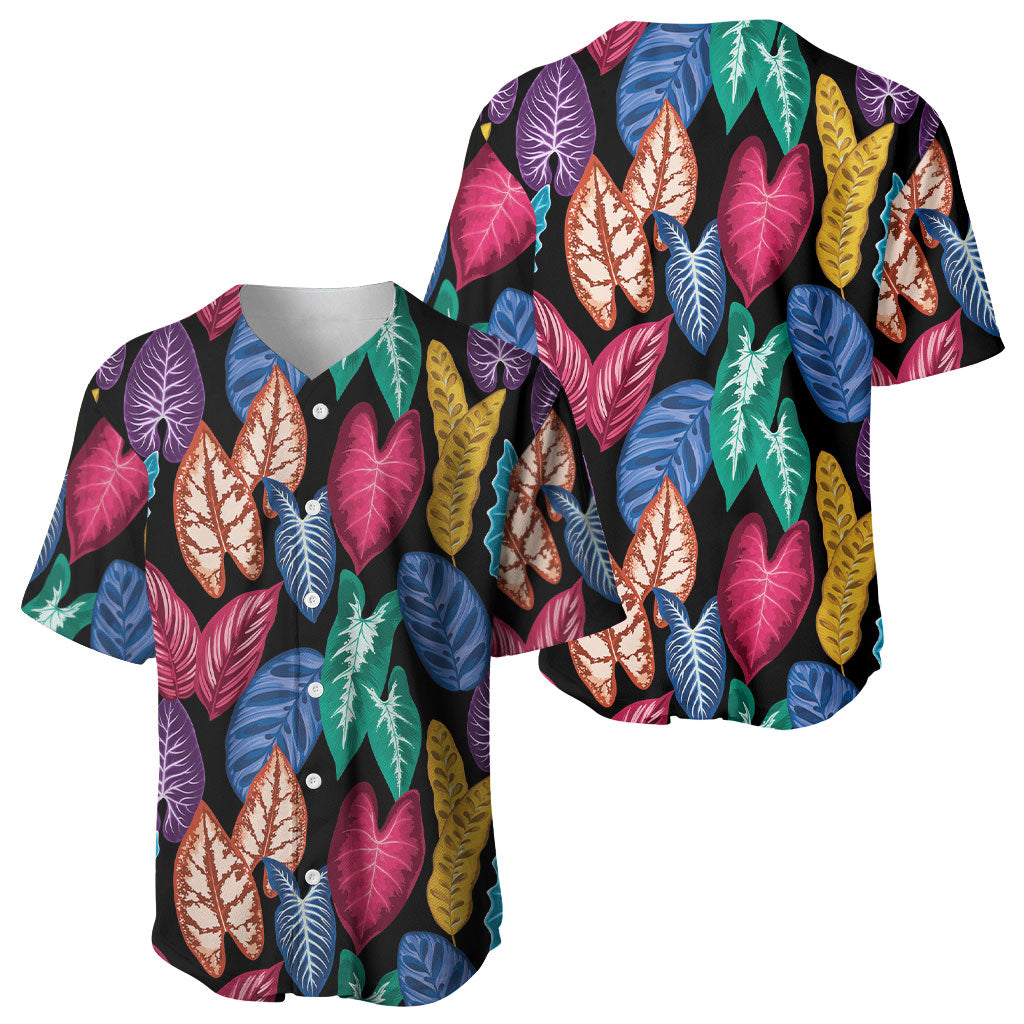 Hawaii Colorful Tropical Leaves Baseball Jersey LT01 - Polynesian Pride