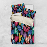 Hawaii Colorful Tropical Leaves Bedding Set LT01 US Twin 172cm x 218cm Black - Polynesian Pride