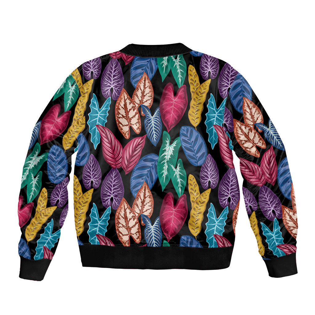 Hawaii Colorful Tropical Leaves Bomber Jacket LT01 - Polynesian Pride