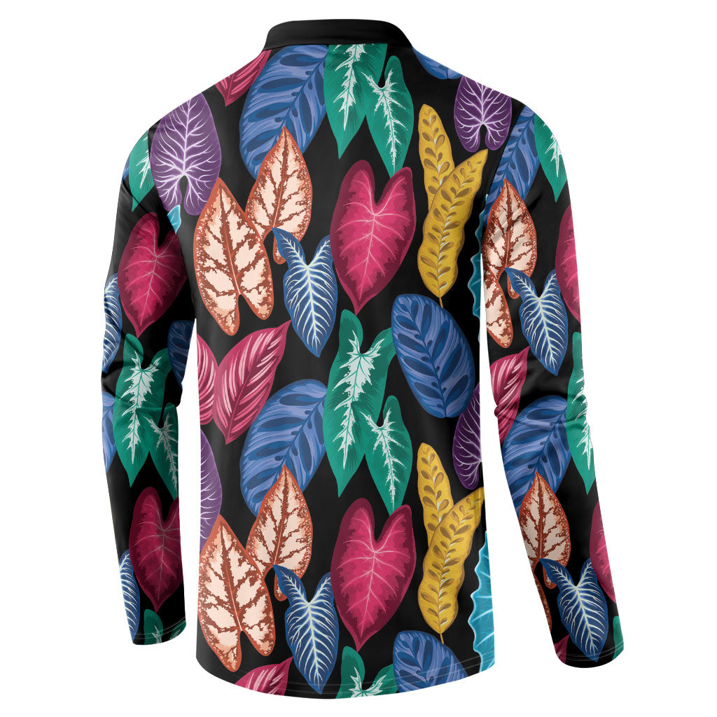 Hawaii Colorful Tropical Leaves Button Sweatshirt LT01 - Polynesian Pride