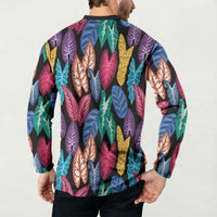 Hawaii Colorful Tropical Leaves Button Sweatshirt LT01 - Polynesian Pride