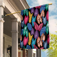 Hawaii Colorful Tropical Leaves Garden Flag LT01 House Flag Black - Polynesian Pride
