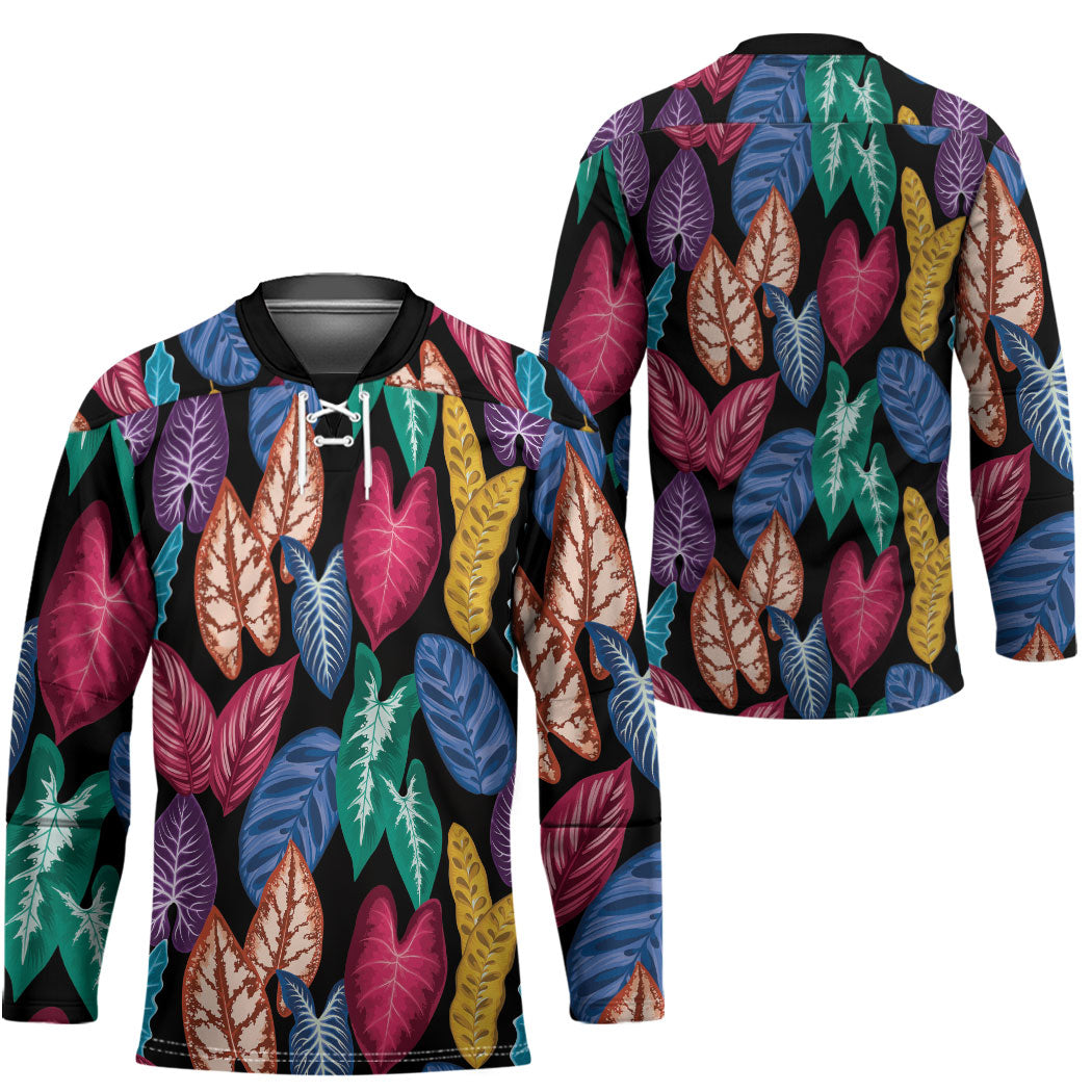Hawaii Colorful Tropical Leaves Hockey Jersey LT01 - Polynesian Pride