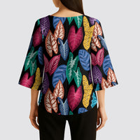 Hawaii Colorful Tropical Leaves Kimono Sleeve Blouse LT01 - Polynesian Pride