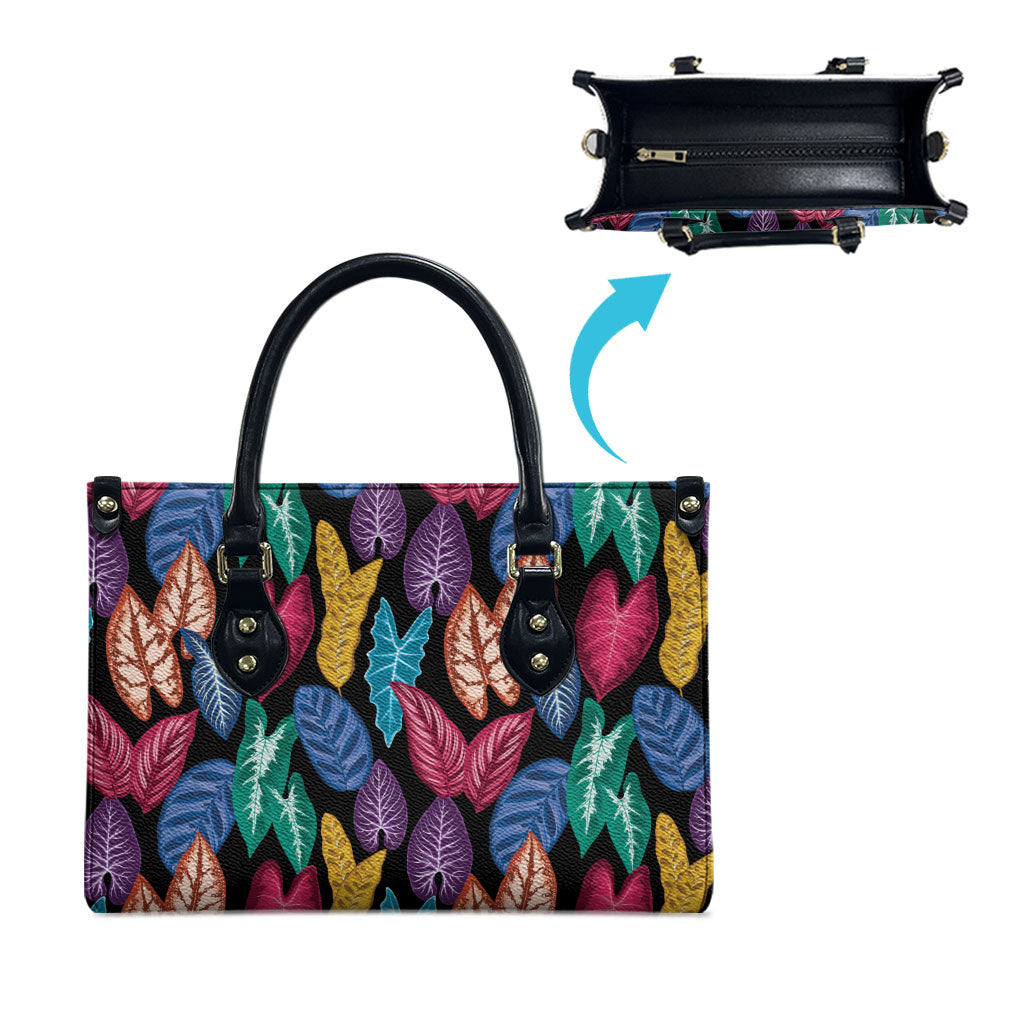 Hawaii Colorful Tropical Leaves Leather Bag LT01 - Polynesian Pride