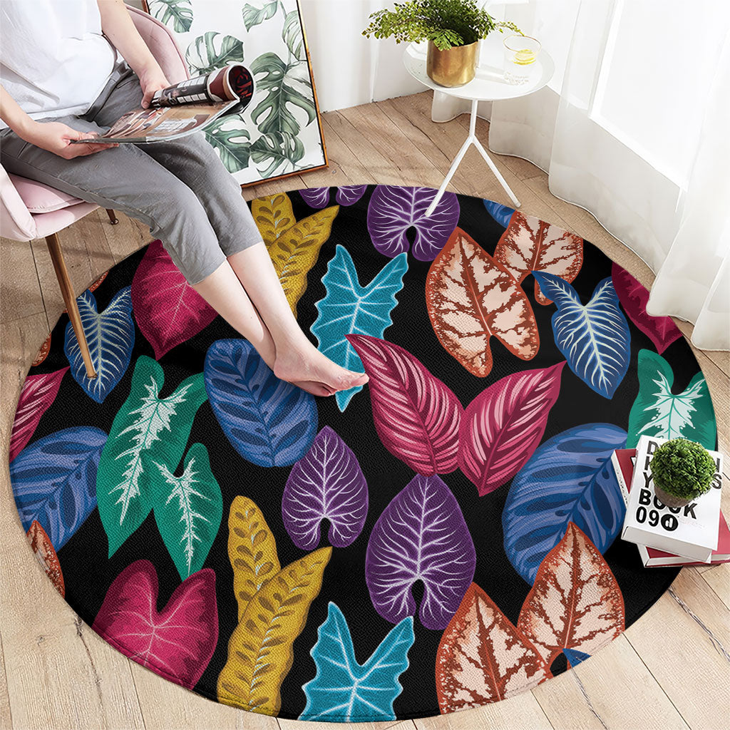 Hawaii Colorful Tropical Leaves Round Carpet LT01 - Polynesian Pride