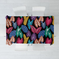 Hawaii Colorful Tropical Leaves Tablecloth LT01 Black - Polynesian Pride