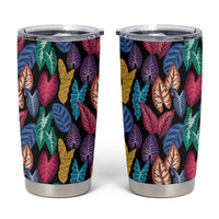 Hawaii Colorful Tropical Leaves Tumbler Cup LT01 Black - Polynesian Pride