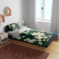 Hawaii Hibiscus Plumeria Green Bedding Set Polynesian Pattern LT01 - Polynesian Pride