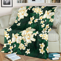 Hawaii Hibiscus Plumeria Green Blanket Polynesian Pattern LT01 - Polynesian Pride