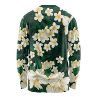 Hawaii Hibiscus Plumeria Green Long Sleeve Shirt Polynesian Pattern LT01 - Polynesian Pride