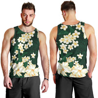 Hawaii Hibiscus Plumeria Green Men Tank Top Polynesian Pattern LT01 - Polynesian Pride