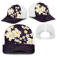 Hawaii Hibiscus Plumeria Purple Baseball Net Cap Polynesian Pattern LT01 - Polynesian Pride