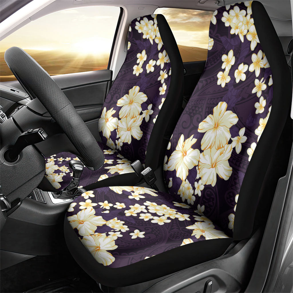Hawaii Hibiscus Plumeria Purple Car Seat Cover Polynesian Pattern LT01 - Polynesian Pride