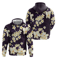 Hawaii Hibiscus Plumeria Purple Hoodie Polynesian Pattern LT01 - Polynesian Pride