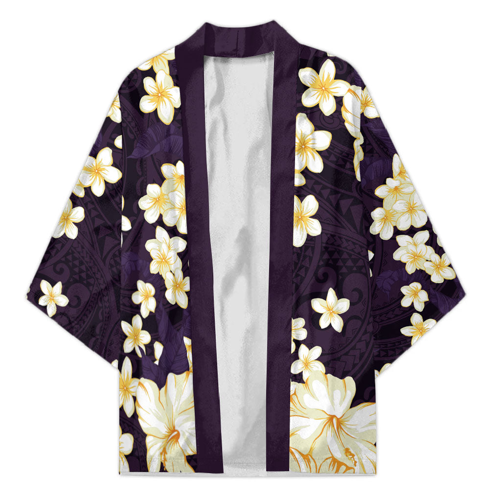Hawaii Hibiscus Plumeria Purple Kimono Polynesian Pattern LT01 Unisex Purple - Polynesian Pride