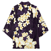 Hawaii Hibiscus Plumeria Purple Kimono Polynesian Pattern LT01 - Polynesian Pride