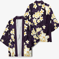Hawaii Hibiscus Plumeria Purple Kimono Polynesian Pattern LT01 - Polynesian Pride