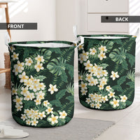 Hawaii Plumeria Tropical Leaves Laundry Basket Monstera Calathea Palm Fronds LT01 - Polynesian Pride