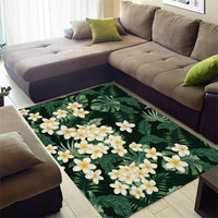 Hawaii Plumeria Tropical Leaves Area Rug Monstera Calathea Palm Fronds LT01 - Polynesian Pride