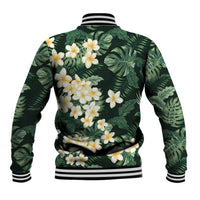 Hawaii Plumeria Tropical Leaves Baseball Jacket Monstera Calathea Palm Fronds LT01 - Polynesian Pride