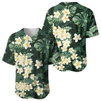 Hawaii Plumeria Tropical Leaves Baseball Jersey Monstera Calathea Palm Fronds LT01 - Polynesian Pride