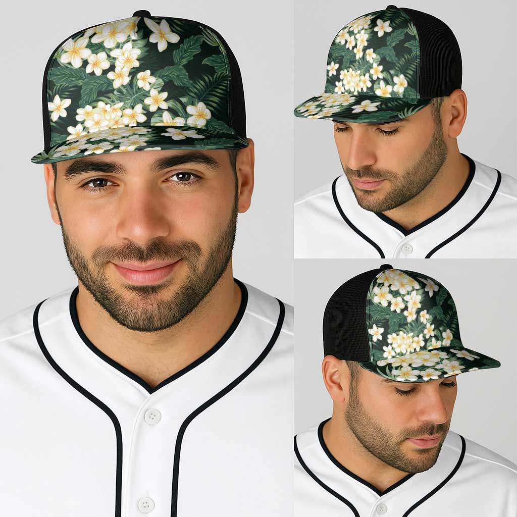 Hawaii Plumeria Tropical Leaves Baseball Net Cap Monstera Calathea Palm Fronds