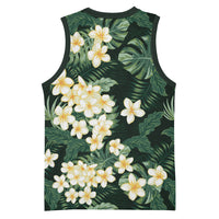 Hawaii Plumeria Tropical Leaves Basketball Jersey Monstera Calathea Palm Fronds LT01 - Polynesian Pride