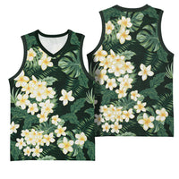 Hawaii Plumeria Tropical Leaves Basketball Jersey Monstera Calathea Palm Fronds LT01 - Polynesian Pride
