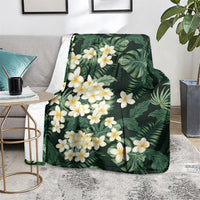 Hawaii Plumeria Tropical Leaves Blanket Monstera Calathea Palm Fronds LT01 - Polynesian Pride