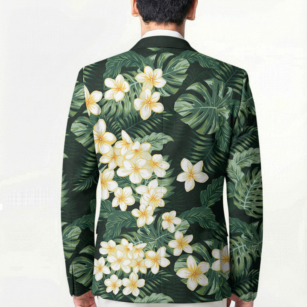 Hawaii Plumeria Tropical Leaves Blazer Monstera Calathea Palm Fronds LT01 - Polynesian Pride