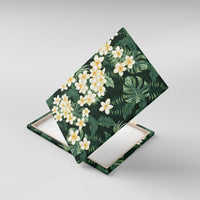 Hawaii Plumeria Tropical Leaves Canvas Wall Art Monstera Calathea Palm Fronds LT01 With Frame Green - Polynesian Pride