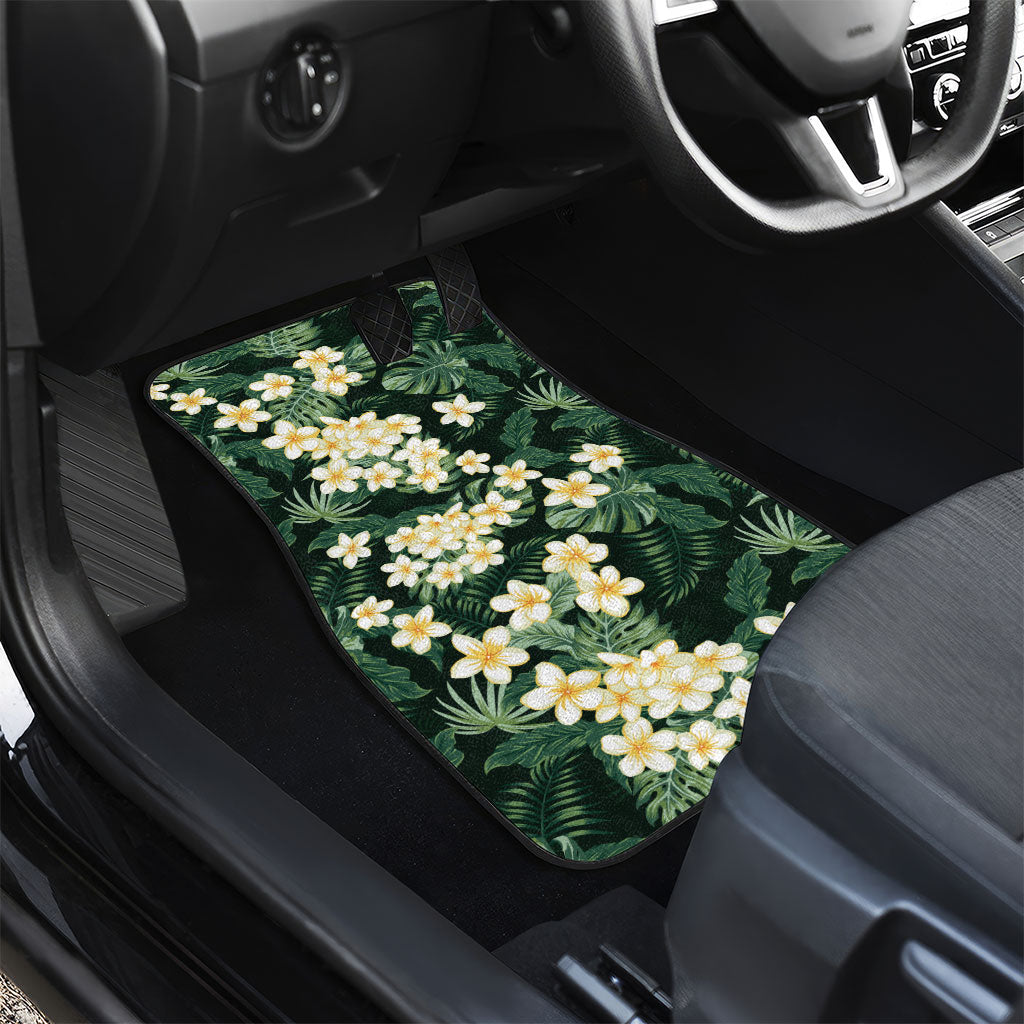 Hawaii Plumeria Tropical Leaves Car Mats Monstera Calathea Palm Fronds LT01 - Polynesian Pride