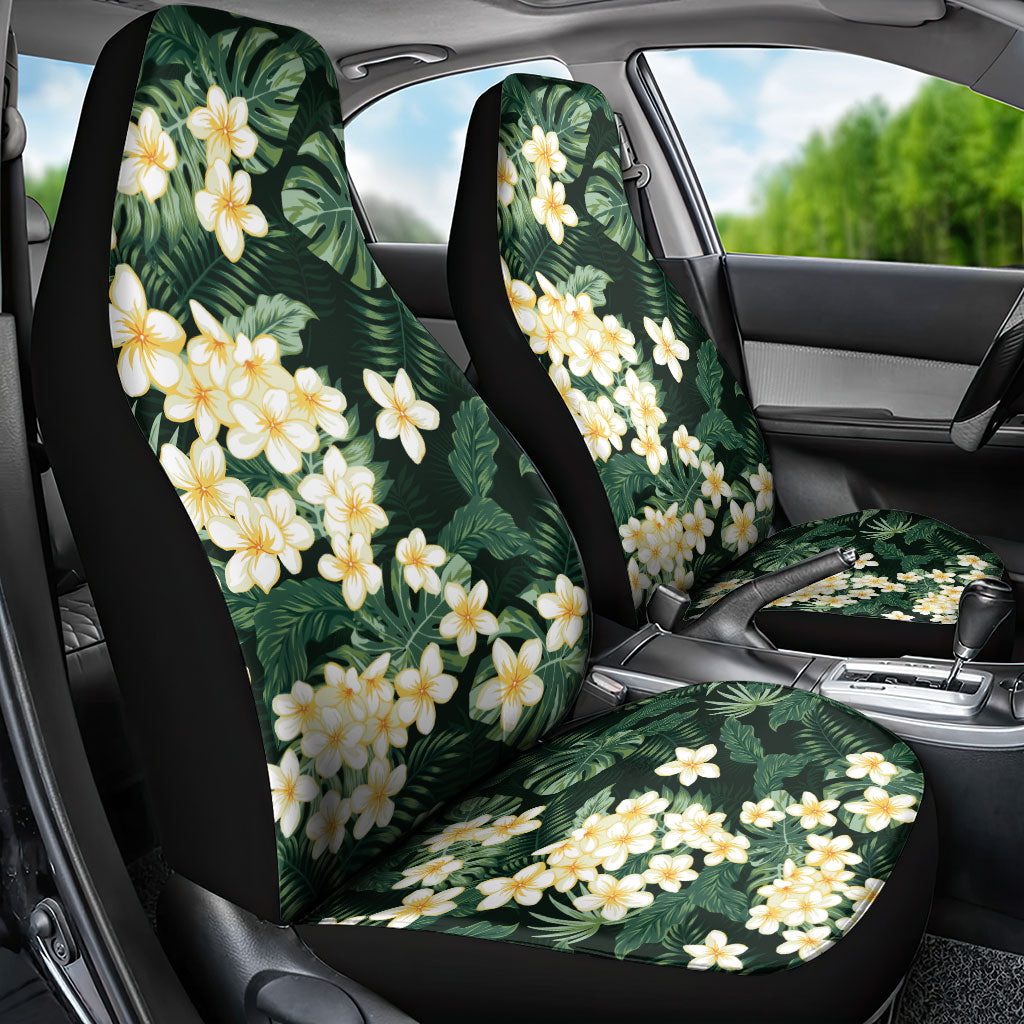 Hawaii Plumeria Tropical Leaves Car Seat Cover Monstera Calathea Palm Fronds LT01 - Polynesian Pride
