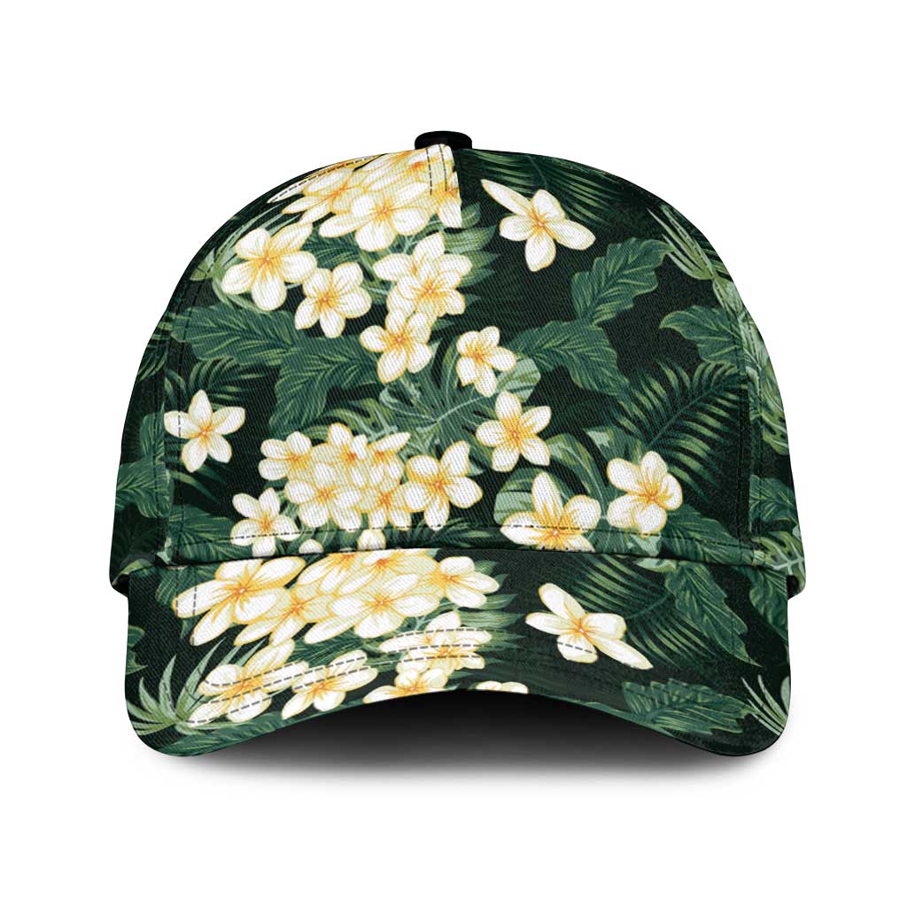 Hawaii Plumeria Tropical Leaves Classic Cap Monstera Calathea Palm Fronds LT01 Universal Fit Green - Polynesian Pride