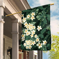 Hawaii Plumeria Tropical Leaves Garden Flag Monstera Calathea Palm Fronds LT01 House Flag Green - Polynesian Pride