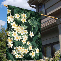 Hawaii Plumeria Tropical Leaves Garden Flag Monstera Calathea Palm Fronds LT01 - Polynesian Pride