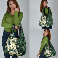 Hawaii Plumeria Tropical Leaves Grocery Bag Monstera Calathea Palm Fronds LT01 - Polynesian Pride