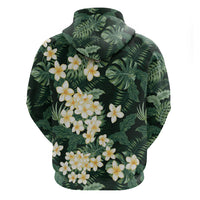 Hawaii Plumeria Tropical Leaves Hoodie Monstera Calathea Palm Fronds LT01 - Polynesian Pride