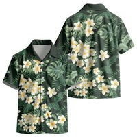 Hawaii Plumeria Tropical Leaves Kid Hawaiian Shirt Monstera Calathea Palm Fronds LT01 - Polynesian Pride