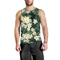 Hawaii Plumeria Tropical Leaves Men Tank Top Monstera Calathea Palm Fronds LT01 - Polynesian Pride