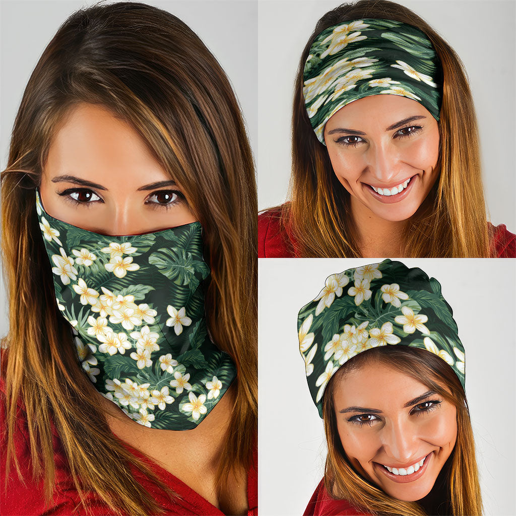 Hawaii Plumeria Tropical Leaves Neck Gaiter Monstera Calathea Palm Fronds LT01 - Polynesian Pride