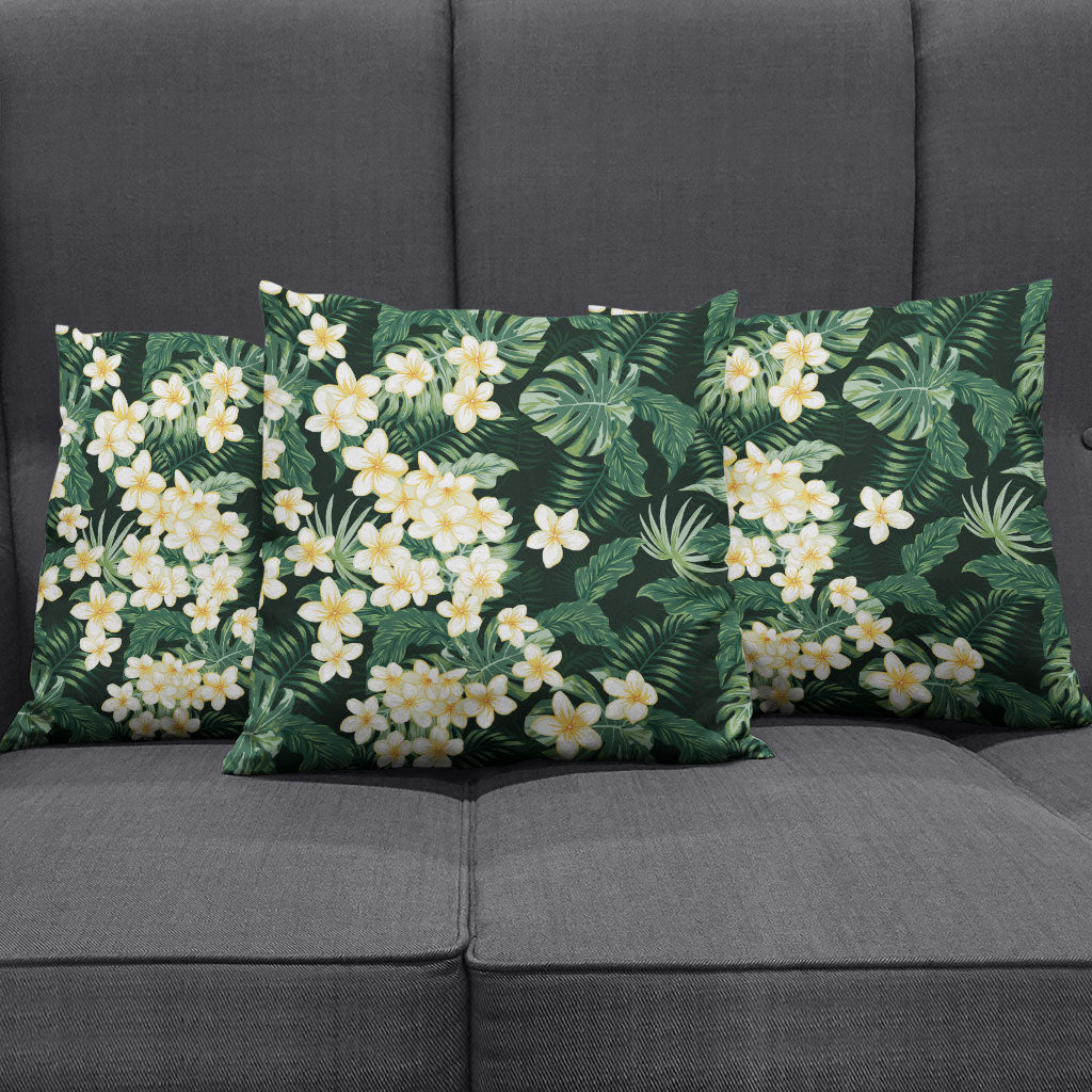 Hawaii Plumeria Tropical Leaves Pillow Cover Monstera Calathea Palm Fronds LT01 - Polynesian Pride
