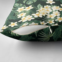 Hawaii Plumeria Tropical Leaves Pillow Cover Monstera Calathea Palm Fronds LT01 - Polynesian Pride