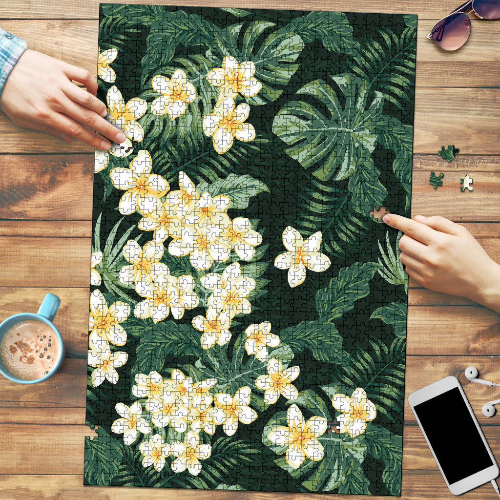 Hawaii Plumeria Tropical Leaves Puzzle Monstera Calathea Palm Fronds LT01 Green - Polynesian Pride