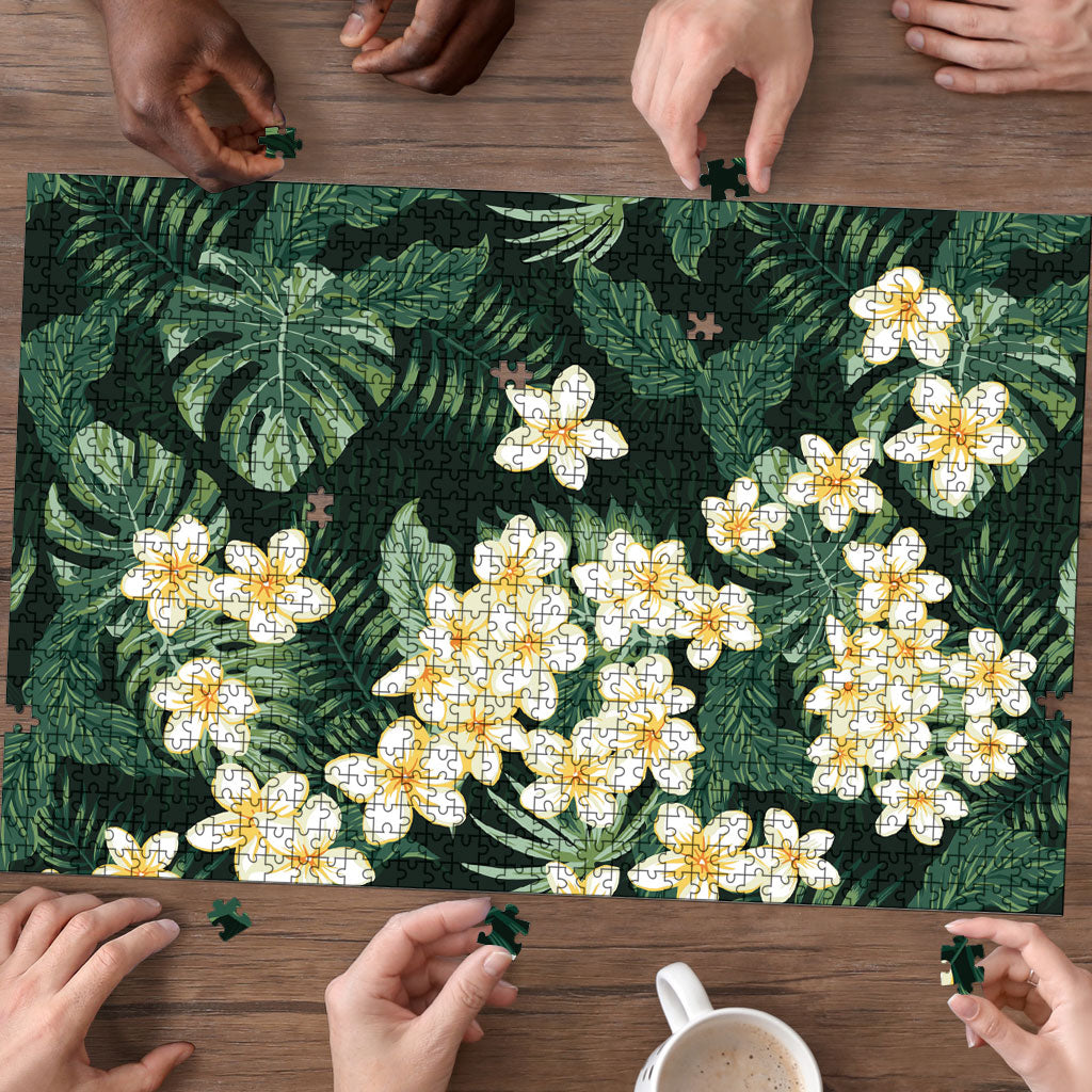 Hawaii Plumeria Tropical Leaves Puzzle Monstera Calathea Palm Fronds LT01 - Polynesian Pride