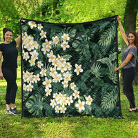 Hawaii Plumeria Tropical Leaves Quilt Monstera Calathea Palm Fronds LT01 - Polynesian Pride